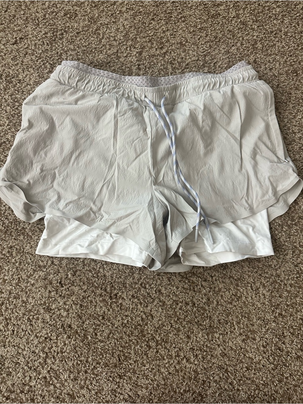 Light Gray Double-Layer Athleta Shorts